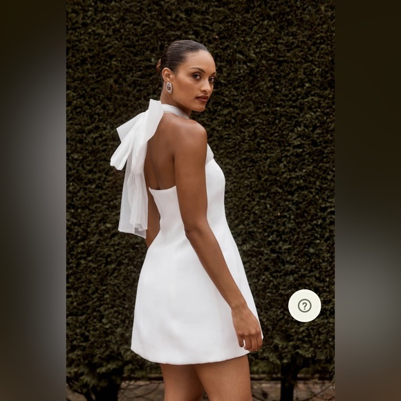 Meshki Maryam Tulle Bow Mini Dress - White - NWT - Picture 5 of 14